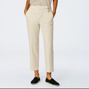 Tibi ivory high rise ankle pants wrap closure with buckle excellent Size 0